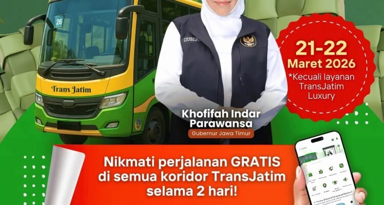 Governor Khofifah Gives Free Trans Jatim Bus Rides for Two Days During Eid al-Fitri 1447 H