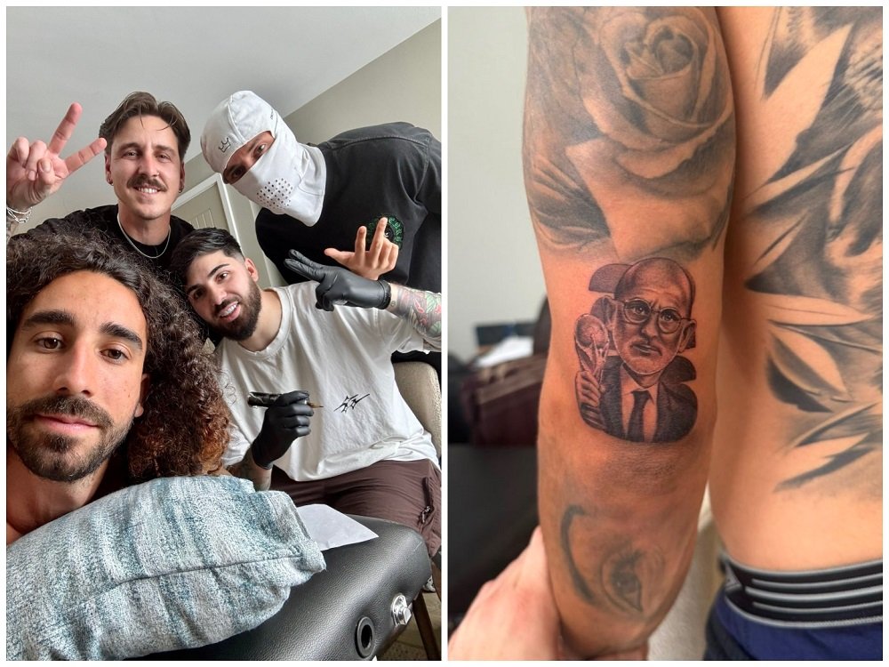 Marc Cucurella tattoo Promise Kept: Marc Cucurella Inks World Cup Tribute Tattoo of Luis de la Fuente