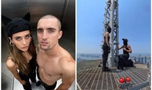 Russian Couple Scale Empire State Building Spire in Romantic Proposal Stunt with Peace Message