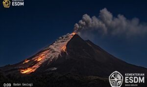 Indonesia’s highly active Mount Merapi released a pyroclastic flow or hot cloud on Friday night, prompting renewed safety warnings for communities living near its slopes