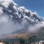 Eruption of Mount Sinabung, Sending 3,500-Meter Ash Plume Skyward in North Sumatra