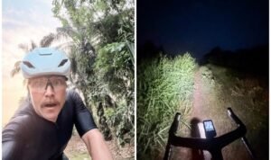 Valtteri Bottas Encounters Jungle Wildlife by Bicycle from Malaysia to Singapore Ahead of Grand Prix