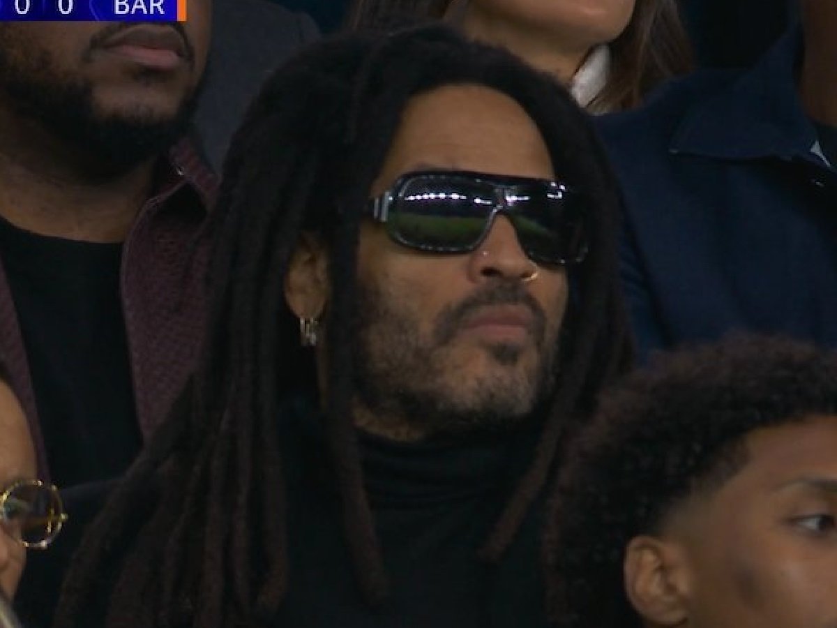Lenny Kravitz Spotted at PSG-Barcelona Match, Leaving Soccer Fans Baffled